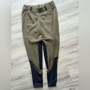 Kerrits Olive Green Fleece High Waisted Riding Breeches